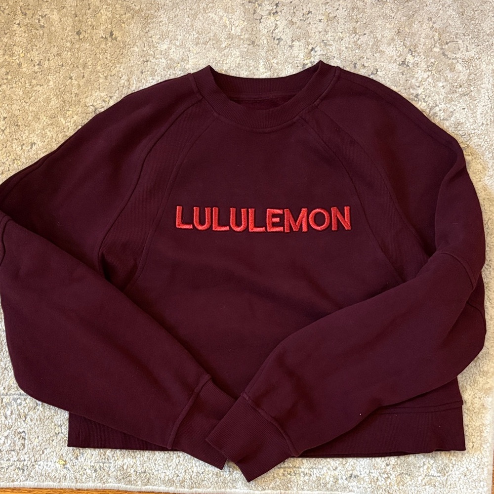 lululemon athletica Women's Deep Red Crew Neck Sweater